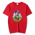 Balloon Printed Round Neck Modal Short Sleeve T-shirt Print On Your Demand, Size:L(Black) - 1