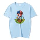 Balloon Printed Round Neck Modal Short Sleeve T-shirt Print On Your Demand, Size:XXXL(Sky Blue) - 1