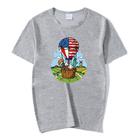 Balloon Printed Round Neck Modal Short Sleeve T-shirt Print On Your Demand, Size:XXXXL(Lake Blue) - 1