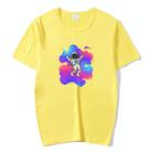 Astronaut Printed Round Neck Modal Short Sleeve T-shirt Print On Your Demand, Size:S(Yellow) - 1