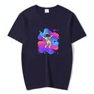 Astronaut Printed Round Neck Modal Short Sleeve T-shirt Print On Your Demand, Size:XL(Navy Blue) - 1