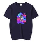 Astronaut Printed Round Neck Modal Short Sleeve T-shirt Print On Your Demand, Size:XXXXL(Navy Blue) - 1