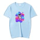 Astronaut Printed Round Neck Modal Short Sleeve T-shirt Print On Your Demand, Size:XXXXXL(Sky Blue) - 1
