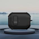For AirPods Pro Starship Wireless Earphones Case with Magnetic Switch(Black) - 1