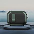 For AirPods Pro Starship Wireless Earphones Case with Magnetic Switch(Black Green) - 1