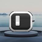 For AirPods 4 Starship Wireless Earphones Case with Magnetic Switch(Black White) - 1