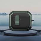 For AirPods 4 Starship Wireless Earphones Case with Magnetic Switch(Black Green) - 1