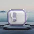 For AirPods 4 Starship Wireless Earphones Case with Magnetic Switch(White Purple) - 1