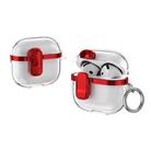 For AirPods 4 Electroplating Transparent Wireless Earphones Case with Security Lock(Red) - 1