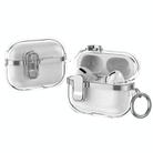 For AirPods Pro 2 Electroplating Transparent Wireless Earphones Case with Security Lock(Silver) - 1