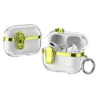 For AirPods Pro 2 Electroplating Transparent Wireless Earphones Case with Security Lock(Light Green) - 1