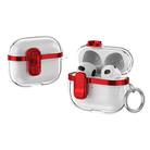 For AirPods 3 Electroplating Transparent Wireless Earphones Case with Security Lock(Red) - 1