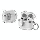 For AirPods 3 Electroplating Transparent Wireless Earphones Case with Security Lock(Silver) - 1