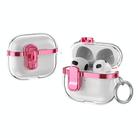 For AirPods 3 Electroplating Transparent Wireless Earphones Case with Security Lock(Pink) - 1