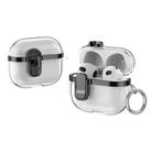 For AirPods 3 Electroplating Transparent Wireless Earphones Case with Security Lock(Black) - 1