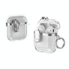 For AirPods 1 / 2 Electroplating Transparent Wireless Earphones Case with Security Lock(Silver) - 1