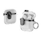 For AirPods 1 / 2 Electroplating Transparent Wireless Earphones Case with Security Lock(Black) - 1