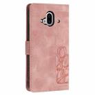 For Fujitsu Arrows F-52B Tulips Embossed Leather Phone Case with Lanyard(Pink) - 3