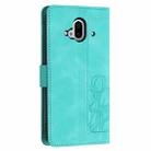 For Fujitsu Arrows F-52B Tulips Embossed Leather Phone Case with Lanyard(Green) - 3