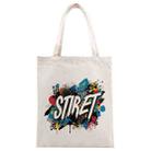 Alphabet Printed Canvas Handbag Digital Print On Your Demand, Size:25x20cm(Beige) - 1