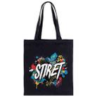 Alphabet Printed Canvas Handbag Digital Print On Your Demand, Size:35x30cm(Black) - 1