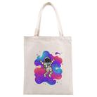 Astronaut Printed Canvas Handbag Digital Print On Your Demand, Size:25x20cm(Beige) - 1