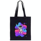 Astronaut Printed Canvas Handbag Digital Print On Your Demand, Size:25x20cm(Black) - 1
