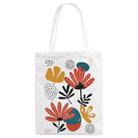 Flowers Printed Canvas Handbag Digital Print On Your Demand, Size:30x25cm(White) - 1