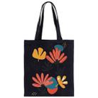 Flowers Printed Canvas Handbag Digital Print On Your Demand, Size:30x25cm(Black) - 1