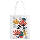 Flowers Printed Canvas Handbag Digital Print On Your Demand, Size:40x35cm(White) - 1