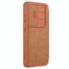 For Samsung Galaxy S25+ 5G NILLKIN QIN Series Pro Sliding Camera Cover Design Leather Phone Case(Brown) - 2