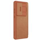 For Samsung Galaxy S25 Ultra 5G NILLKIN QIN Series Pro Sliding Camera Cover Design Leather Phone Case(Brown) - 2