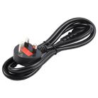 Big UK Plug Computer PC Power Cord 3 Pin Cable 0.5 Square, Length:1.8m(Black) - 3