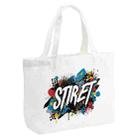 Alphabet Printed Canvas Handbag Digital Print On Your Demand, Size:35x45x15cm(White) - 1