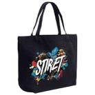 Alphabet Printed Canvas Handbag Digital Print On Your Demand, Size:35x45x15cm(Black) - 1