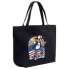 Boy Printed Canvas Handbag Digital Print On Your Demand, Size:30x40x10cm(Black) - 1