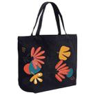 Flowers Printed Canvas Handbag Digital Print On Your Demand, Size:35x45x15cm(Black) - 1