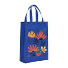 Flowers Printed Non-woven Fabric Bag Print On Your Demand, Size:35x25x10cm(Royal Blue) - 1