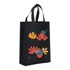 Flowers Printed Non-woven Fabric Bag Print On Your Demand, Size:38x30x10cm(Black) - 1