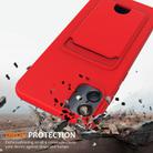 For Samsung Galaxy M05 / F05 Integrated Card Bag Solid Color Liquid Silicone Phone Case with Lanyard(Red) - 2