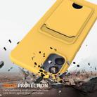 For Samsung Galaxy M05 / F05 Integrated Card Bag Solid Color Liquid Silicone Phone Case with Lanyard(Yellow) - 2