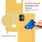For Samsung Galaxy M05 / F05 Integrated Card Bag Solid Color Liquid Silicone Phone Case with Lanyard(Yellow) - 3