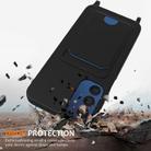For Samsung Galaxy M14 4G Integrated Card Bag Solid Color Liquid Silicone Phone Case with Lanyard(Black) - 2