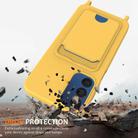 For Samsung Galaxy M14 4G Integrated Card Bag Solid Color Liquid Silicone Phone Case with Lanyard(Yellow) - 2