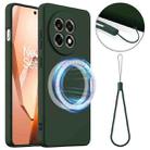 For OnePlus 13R / Ace 5 / Ace 5 Pro Shockproof Silicone Magsafe Phone Case(Dark Green) - 1