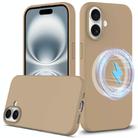 For iPhone 16 Silicone Magsafe Phone Case with Camera Control Button(Gold) - 1