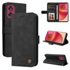 For Motorola Edge 50 Fusion Skin Feel Life Tree Metal Button Leather Phone Case(Black) - 1