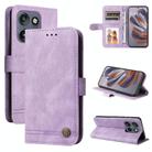 For Motorola Edge 50 Neo / ThinkPhone 25 Skin Feel Life Tree Metal Button Leather Phone Case(Purple) - 1
