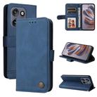 For Motorola Edge 50 Neo / ThinkPhone 25 Skin Feel Life Tree Metal Button Leather Phone Case(Blue) - 1