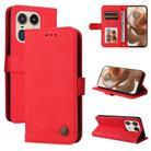 For Motorola Edge 50 Ultra / X50 Ultra Skin Feel Life Tree Metal Button Leather Phone Case(Red) - 1